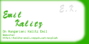 emil kalitz business card